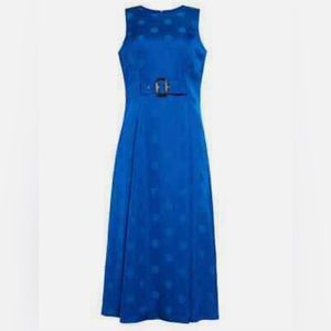 Ted Baker London Innabell Blue A-Line Polka Dot Midi Dress